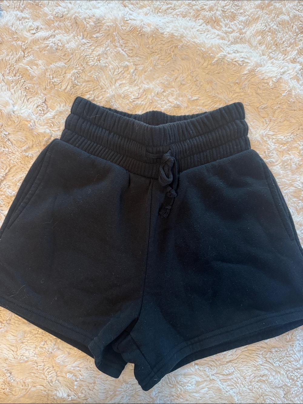 Wild fable Black Ribbed Waist Drawstring Lounge Shorts
